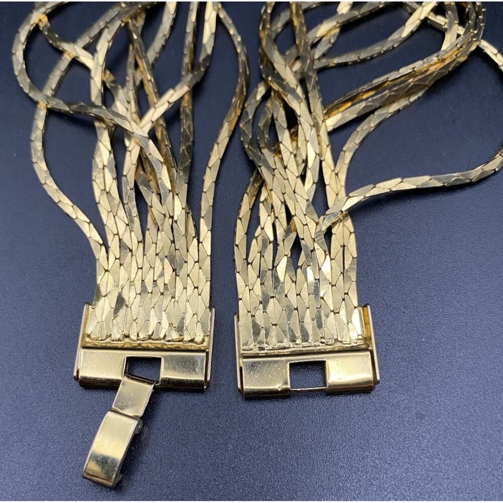 Vintage Liquid Gold-Plated Multi Chains 10 Stand Necklace 23" 3/4" w Cobra Chain - Picture 6 of 6
